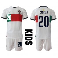 Billiga Portugal Joao Cancelo #20 Barnkläder Borta fotbollskläder till baby VM 2022 Kortärmad (+ Korta byxor)